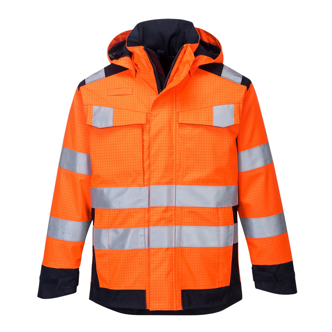 Portwest Modaflame Rain Jacket - Orange Front